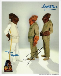 Star Wars Fotos z autografem : Gerald Home + Tim Rose + Simon Williamson